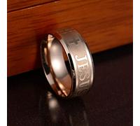 YAHOYA Large size 8mm Titanium Steel Gold Color Jesus Cross Letter Bible Wedding Band Ring Men Women Jewelry