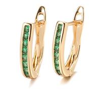 YAHOYA Luxury Green Natural Zircon Stud Earrings For Women Beautiful 585 Rose Gold Earring Wedding Engagement Jewelry