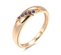 YAHOYA Luxury Vintage Blue Natural Zircon Ring for Women 585 Rose Gold Ethnic Bride Wedding Ring Stylish Simplicity Jewelry