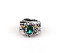 YAHOYA New Vintage Tow Tone Aragon Balah Lord Of The Rings For Women Men Green CZ Stone Inlay Jewelry Wedding Party Gifts