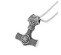 YAHOYA Norse Amulet Compass Rune Stainless Steel Viking Jewellery Celtic Knot Thor Hammer Mjolnir Pendant Necklace For Women