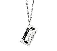 YAHOYA Retro 13 Reasons Why Cassette Tape Silvertone Necklace Punk Tape Pendant Hip Hop Fashion Jewelry Gift for Men and Women