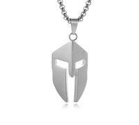 YAHOYA Retro Victory Ares Spartan Helmet Pendant Stainless Steel Ancient Greek Roman Spartan Mask Necklace Men Hip Hop Jewelry