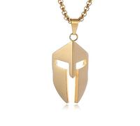 YAHOYA Retro Victory Ares Spartan Helmet Pendant Stainless Steel Ancient Greek Roman Spartan Mask Necklace Men Hip Hop Jewelry