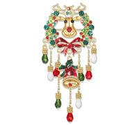 YAHPERN Christmas Brooch Pins for Women Xmas Tree Bow Snowflake Reindeer JOY Brooches Christmas Jewelry Accessories Winter Holiday Outfits Party Favors Gifts, Plastic, no gemstone
