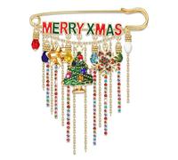 YAHPERN Christmas Brooch Pins for Women Xmas Tree Bow Snowflake Reindeer JOY Brooches Christmas Jewelry Accessories Winter Holiday Outfits Party Favors Gifts, Plastic, no gemstone