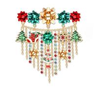 YAHPERN Christmas Brooch Pins for Women Xmas Tree Bow Snowflake Reindeer JOY Brooches Christmas Jewelry Accessories Winter Holiday Outfits Party Favors Gifts, Plastic, no gemstone