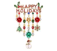 YAHPERN Christmas Brooch Pins for Women Xmas Tree Bow Snowflake Reindeer JOY Brooches Christmas Jewelry Accessories Winter Holiday Outfits Party Favors Gifts, Plastic, no gemstone