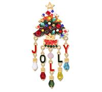 YAHPERN Christmas Brooch Pins for Women Xmas Tree Bow Snowflake Reindeer JOY Brooches Christmas Jewelry Accessories Winter Holiday Outfits Party Favors Gifts, Plastic, no gemstone