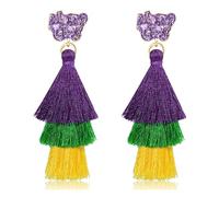 YAHPERN Thanksgiving Earrings for Women Autumn Fall Turkey Earrings Orange Layered Tassel Earrings Thanksgiving Accessories Holiday Party Jewelry Gifts, Zinc, No Gemstone