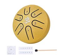 Yahpetes Steel Drums 3 Inch 6 Note Steel Tongue Drum Worry-free Drum Musical Instruments Hand Drums with Handpan Drum with 1 Pair Mallets and Storage Drum Bag Note Sticks (3"6 tone, Gold)