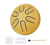 Yahpetes Steel Drums 3 Inch 6 Note Steel Tongue Drum Worry-free Drum Musical Instruments Hand Drums with Handpan Drum with 1 Pair Mallets and Storage Drum Bag Note Sticks (3"6 tone, Gold)