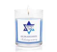 Yahrzeit Candles - Yahrzeit Memorial Candles, Jewish Sympathy 24 Hour Prayer Mourning Memory for Deceased, Jewish Remembrance Gift for Loss of a Loved One, Yahrtzeit Funeral Decoration Blue Soy Wax
