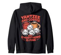 Yahtzee And Coffee Lover Game Night Dice Game Funny Yahtzee Zip Hoodie