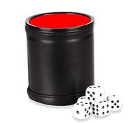 Yahtzee Dice Cup Set with 5 Dices Leatherette Professional Dice Cup for Playing Games, Yahtzee, Casino, Farkle, Party Favors, Cup and Dice Game, Yahtzee Set