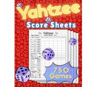 Yahtzee Score Pads: Large Print 8.5 x 11 Score Sheets for Easy Scorekeeping | 125 Pages (750 Games) | Clear Design Score Book