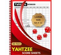 Yahtzee Score Sheets: 600+ Score Games for Scorekeeping Large Print 8.5 X 11