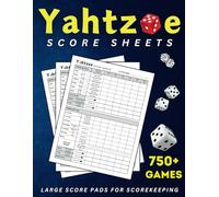 Yahtzee Score Sheets: 750+ Score Games for Scorekeeping | 8.5 x 11 Large Print | Yahtzee Score Pads (130 Pages)
