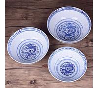 YAHU 4.5/5/6/7/8/9 inch Blue and White Porcelain Ramen Bowl Chinese Ceramic Rice Bowls Dragon Pattern Tableware Vintage