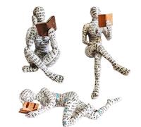 Yahu Lando 3 Pcs Reading Women Figurine, Thinker Statue，Modern Bookshelf Decor，Aesthetic Sculpture，Room Decor Modern Abstract Decoration on Shelf Table Desk for Living Room Office Bedroom