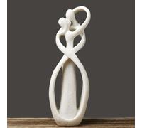 Yahu Lando Couple Statue for Home Decor,Hugging Couple Figurines,Modern Sculpture,Modern Romantic Sculptures for Living Room Bedroom Office Decor(White)