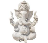 Yahu Lando Indian God Lord Ganesha Statue,Hindu Elephant Statue Ganpati Idol Buddha Sculptures,Hindu Gift,Home Temple Mandir Meditation Yoga Room Decor 7.87"(White)