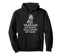 Yahuah My People Shall Know My Name Lion of Judah Hebrew Pullover Hoodie