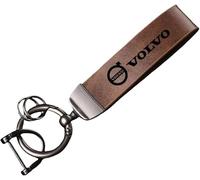 YAHUI Car Keychain for Volvo C30 C40 C70 EX30 S40 S60 S80 S90 XC40 XC60 XC70 XC90 Rdesign, Auto Key Fob Hanging Accessories Women and Men Birthday Gifts Keyring Replacement,Brown-L