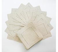 YAHUO 12 Pcs Cocktail Napkins Hemstitch Napkin Linen Cotton Fabric (20x20cm)