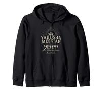 Yahusha Messiah Same Yesterday Today Forever Hebrew Zip Hoodie