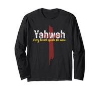 Yahweh Every Breath Speaks His Name Christian Cross Design Long Sleeve T-Shirt