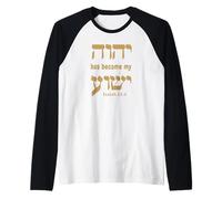 Yahweh has Become My Yeshua Salvation, Isaiah 12:2 YHWH Raglan Baseball Tee