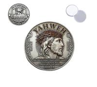Yahweh - He Has Risen Inspirational Faith Commemorative Coin, Christian Challenge Coin with Crowned of Thorns Design, Double-Sided Inspirational Gift, for Christian Men Women (1Pcs)