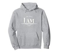 Yahweh The Great I AM - Inspirational Faith Artwork Pullover Hoodie, Adult Unisex, Heather Grey, S