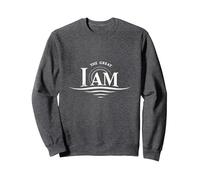 Yahweh The Great I AM - Inspirational Faith Artwork Sweatshirt, Adult Unisex, Dark Heather Grey, XXL
