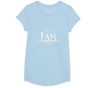 Yahweh The Great I AM - Inspirational Faith Artwork T-Shirt, Girls, Baby Blue, Medium