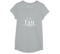 Yahweh The Great I AM - Inspirational Faith Artwork T-Shirt, Girls, Heather Grey, Large