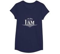 Yahweh The Great I AM - Inspirational Faith Artwork T-Shirt, Girls, Navy, XS