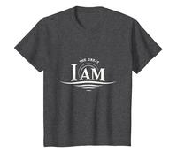 Yahweh The Great I AM - Inspirational Faith Artwork T-Shirt, Kids, Dark Heather Grey, 12 Years