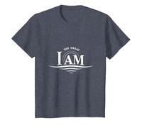 Yahweh The Great I AM - Inspirational Faith Artwork T-Shirt, Kids, Heather Blue, 4 Years