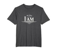 Yahweh The Great I AM - Inspirational Faith Artwork T-Shirt, Men's Big and Tall, Dark Heather Grey, 4X Tall