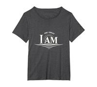 Yahweh The Great I AM - Inspirational Faith Artwork T-Shirt, Women's Plus, Dark Heather Grey, 2X