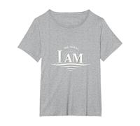 Yahweh The Great I AM - Inspirational Faith Artwork T-Shirt, Women's Plus, Heather Grey, 4X