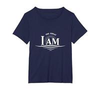 Yahweh The Great I AM - Inspirational Faith Artwork T-Shirt, Women's Plus, Navy, 4X