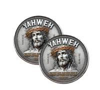 Yahweh - the True Light Faith Commemorative Coin, Christian Challenge Coin with Crown, Religious Gift for Men Women (2pcs)