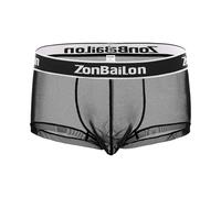 YAHWULAI Durchsichtige Herren Unterwäsche Sexy Boxershorts für Männer Bequem mit Einem Großen Beutel, Black, XL