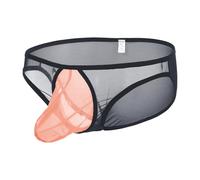 YAHWULAI Men's Briefs Sexy and Comfortable with a Large Pouch and Unique Colour Design, darkgray, L