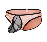 YAHWULAI Men's Briefs Sexy and Comfortable with a Large Pouch and Unique Colour Design, orange, M