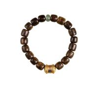 YAIEWNE Bracelet, Agarwood Transfer Beads Bracelet, Lucky Totem Pendant Single Circle Jewelry, Adjustable Elastic Beaded Cuff Jewelry Festival Gift Friendship
