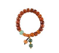 YAIEWNE Bracelet, Tibetan Fried Yak Bone Bracelet, Buddhist Beads Ox Horns Accessories Couples, Adjustable Elastic Beaded Cuff Jewelry Festival Gift Friendship